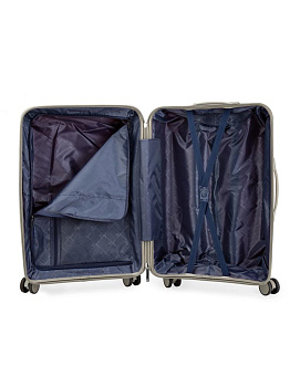 Чемодан на колесах L абстракция бежевый PP 000000000001226563