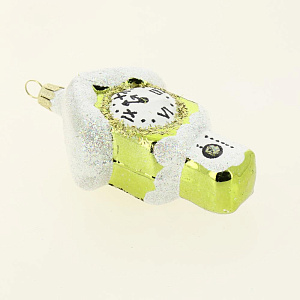 Декоративное украшение Часы 10см БИРЮСИНКА золото стекло 000000000001207671