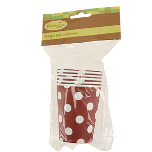 Стакан бумажный 6шт СФЕРА Горошек 000000000001166950