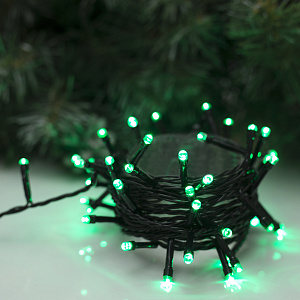 Гирлянда-Нить 5м 50LED LUAZON LIGHTING IP20 8 режимов 220В тёмная нить свечение зелёное 000000000001207993