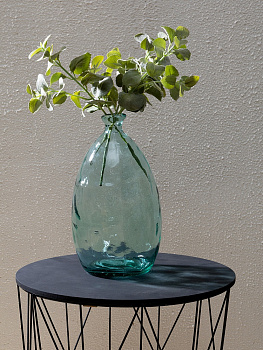 Ваза декоративная 2,8л 17x17x30см DE'NASTIA Египет капля ручная работа прозрачный стекло 000000000001220887