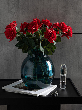 Ваза декоративная 4л 20x20x24см DE'NASTIA Египет круглый тёмно-синий стекло 000000000001225014