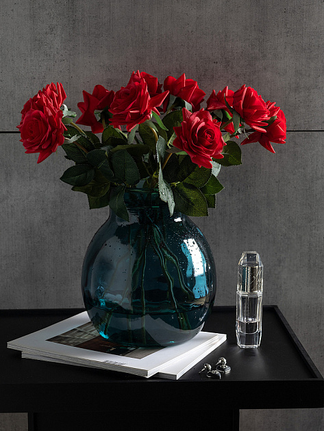 Ваза декоративная 4л 20x20x24см DE'NASTIA Египет круглый тёмно-синий стекло 000000000001225014