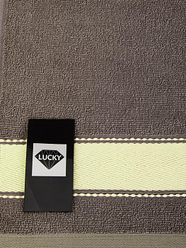 Полотенце махровое 30х60см LUCKY Атласный бордюр серый хлопок 100% 000000000001226773