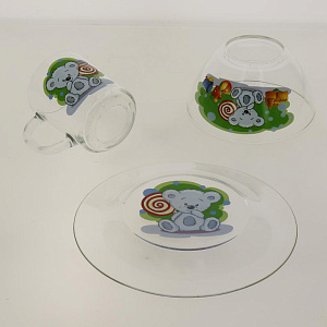 МИШКИ Набор для завтрака 3 предмета ОСЗ стекло 000000000001187842