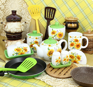 Масленка Подсолнухи, 17.9x13.2x8 см 000000000001152610