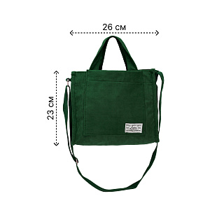 Сумка женская 26x23x10см изумрудный вельвет/полиэстер 000000000001221747