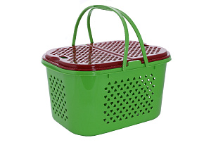 Корзина для продуктов и вещей 23л пластик зеленый/рубин А0526 000000000001197381