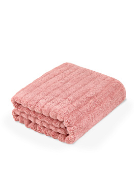 Полотенце махровое 50x90см DE'NASTIA Узкая Волна 500гр розовый хлопок 000000000001194306