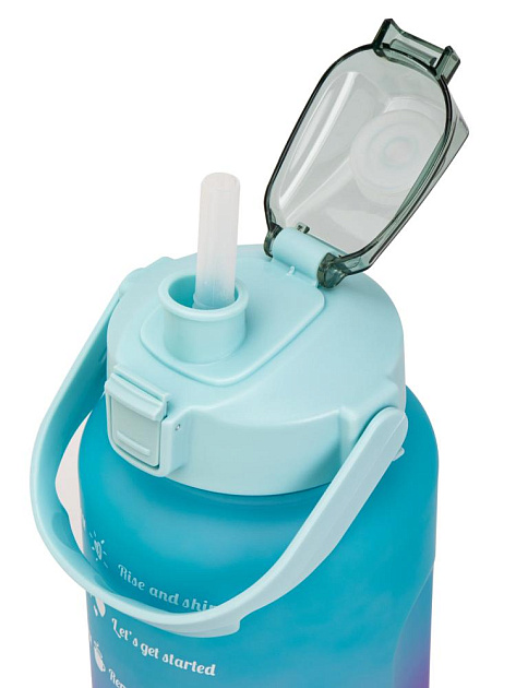 Бутылка для воды 2л  градиент мятный пластик 000000000001228496