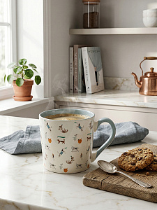 Кружка 370мл DE'NASTIA ZooArt голубой фарфор 000000000001231320