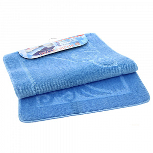 Набор ковриков для ванной ЭКО голубой, 2 шт. 000000000001176909