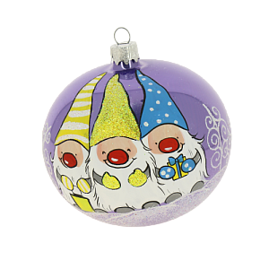 Декоративное украшение 10см Шар 5 БИРЮСИНКА Гномы стекло 000000000001191684