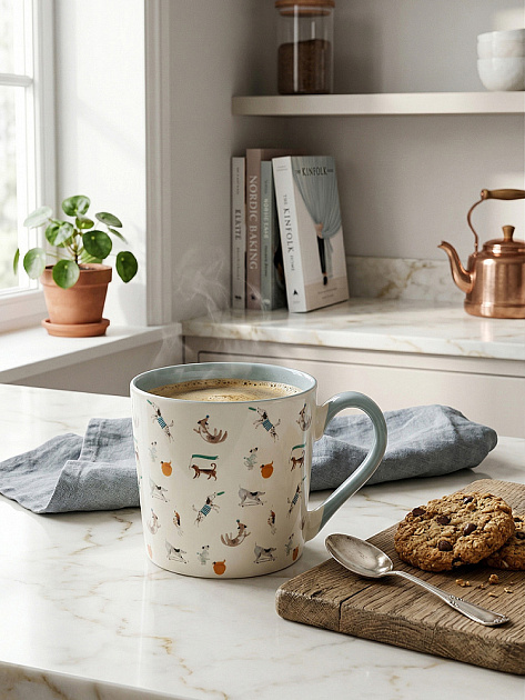 Кружка 370мл DE'NASTIA ZooArt голубой фарфор 000000000001231320