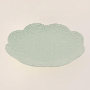 Тарелка десертная 20см КОРАЛЛ Бабочка светло-зеленая HD-010G 000000000001181051