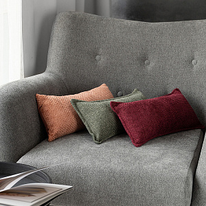 Подушка декоративная 20х40см DE'NASTIA на молнии зеленый шенилл меланж полиэстер 000000000001226970