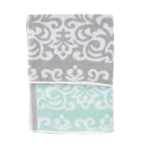 Полотенце DE'NASTIA Узоры 50х90см бело-голубой 100%Хлопок T000077 000000000001123006