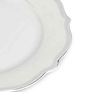 Тарелка десертная 20см Stephanie с перламутром серебро фарфор 000000000001219798