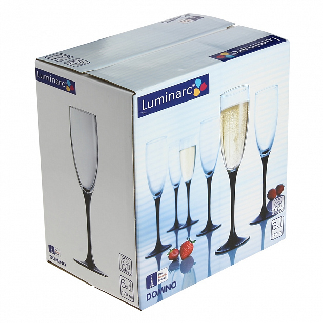 ДОМИНО Набор фужеров для шампанского 6шт 170мл LUMINARC стекло H8167 000000000001110153