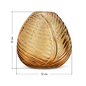 Ваза 12см Лист золото стекло 000000000001220752