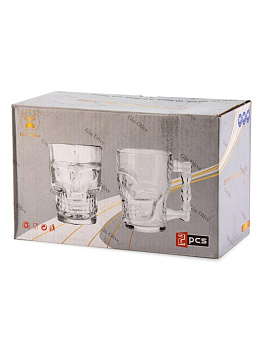 Набор кружек для пива 2шт 500мл Череп стекло 000000000001228669