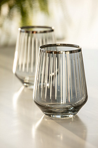Набор стаканов 2шт 425мл DE'NASTIA Аллегра2 серебряный стекло 000000000001216305