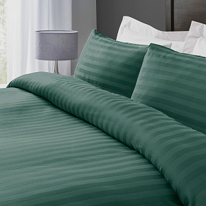 Комплект постельного белья 2сп 50х70см-2шт LUCKY изумрудно-зеленый страйп-сатин хлопок 000000000001218148