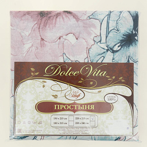 Простыня евростандарт 220х215см ЭЛЬФ бязь хлопок 100% 000000000001206612