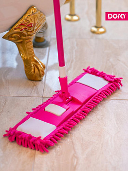 Швабра для пола 120см Dora c телескопической ручкой, металл с насадкой 43х12см густой шенилл 2002-002 000000000001204986