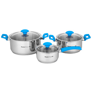 Н-р посуды Azzurro Master House 6пр (1,5л,3л,5л+3 крыш) 60469 000000000001181364