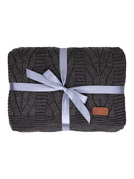 Плед 150х200см DE'NASTIA Коса серый меланж 100%акрил 000000000001212167