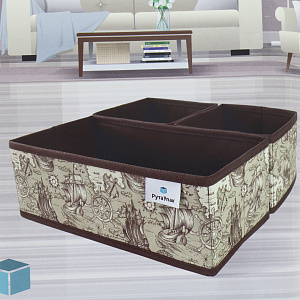 Набор органайзеров для хранения 3шт 28x14x10см РУТАУПАК МОРСКАЯ ИСТОРИЯ ткань 000000000001211970