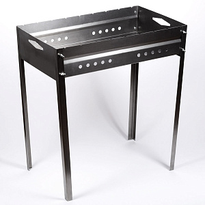 Мангал разборный средний 700х385х620мм толщина 1,5мм глубина 140мм выемка на 9 шампуров в коробке сталь 000000000001211098