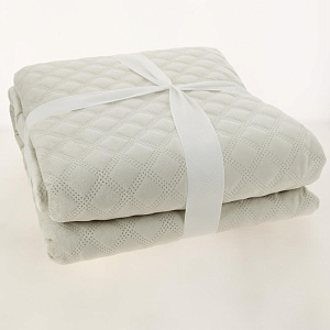 Покрывало 240x260см DeNASTIA Геометрия велюр молочный полиэстер U000259 000000000001203744