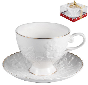 Чайная пара (чашка 220мл) BALSFORD Грация Галия подарочная упаковка с бантом фарфор 000000000001193995
