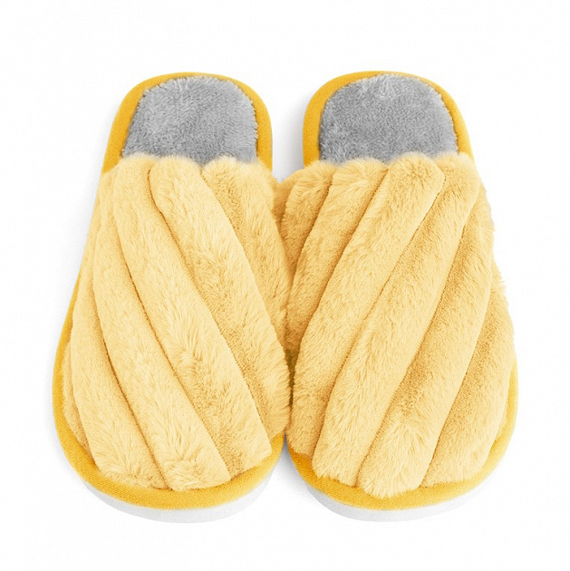 Туфли домашние-тапки р.42-43 LUCKY Мороженое желтый искусственный мех полиэстер 000000000001214552