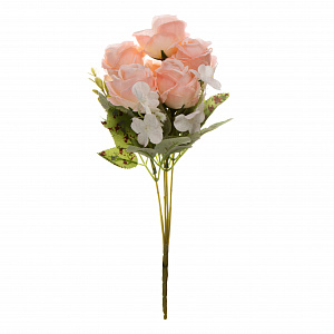 Цветок искусственный букет Роз 29см розовый 000000000001221571