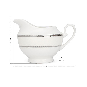 Молочник 260мл Анжелика с серебром фарфор 000000000001219775