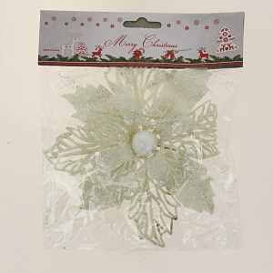 Украшение декоративное Цветок 15см белый R010504 000000000001191505