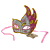 Карнавальная маска Жарптица розовая из пластика (ПВХ), украшена глиттером, с атласной лентой для крепления на голове / 16х20х7см арт 000000000001163345