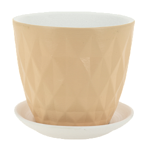 Горшок для цветов декоративный керамический Ромб персиковый №3 2л ГК 19 000000000001200886