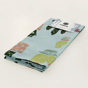 Полотенце кухонное DeNASTIA  КоллекцияКактусы40x60Хл70%/ПЭ30% голубой/зелёный D000200 000000000001202896