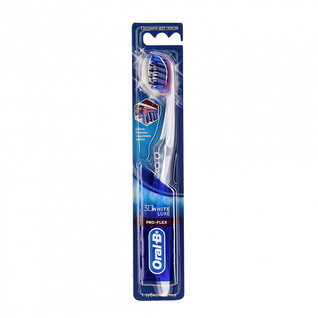 Зубная щетка 3D White Luxe Pro-Flex Oral_B P&G, средняя 000000000001143572