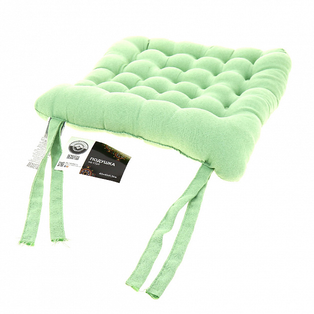 Подушка на стул DE'NASTIA велюр 40х40х5,5см зеленый P111140 000000000001184208