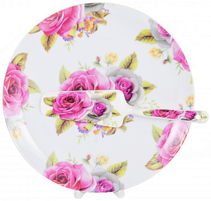 Набор для торта фарфор  блюдо 270мм+лопатка подарочная упаковка Изыск OLAFF 124-01091 000000000001195471