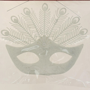 Декоративное украшение 15см Маска белый пластик R010500 000000000001191476