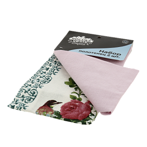 Набор полотенец 2шт рогожка ПОСУДА ЦЕНТР 35x61см Роза малая/розовый 100%Хлопок PC02348 000000000001200502