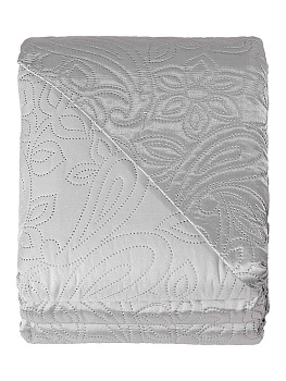 Покрывало 200х240см DE'NASTIA Палермо двустороннее атласное/матовое серое 100% полиэстер 000000000001206930