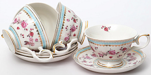 Набор чайный 8 предметов (чашка 230мл-6шт/блюдце-6шт) BALSFORD Клер подарочная упаковка фарфор 000000000001200567