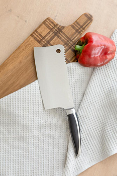 Нож Кухонный топорик 17,3см DE'NASTIA Wave line черный нержавеющая сталь/пластик 000000000001228008